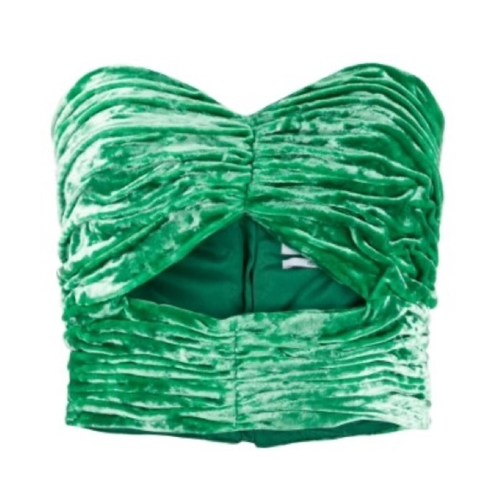 The Attico Green Suede Bustier